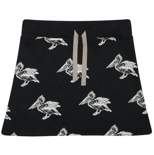 Black Pelican Print Skirt