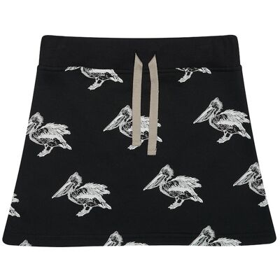 Black Pelican Print Skirt