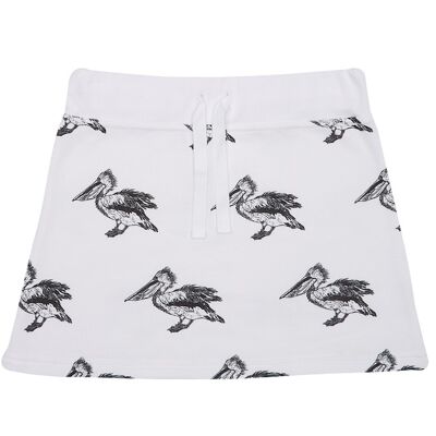 White Pelican Print Skirt