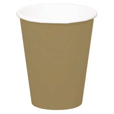 Gold colored cups 350ml - 8 pieces