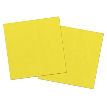 Serviettes jaunes 33x33cm - 20 pièces