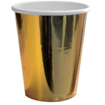 Gold Metallic Cups 250 ml - 8 pieces
