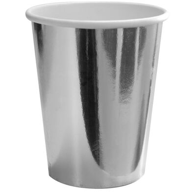 Silver Metallic Cups 250 ml - 8 pieces