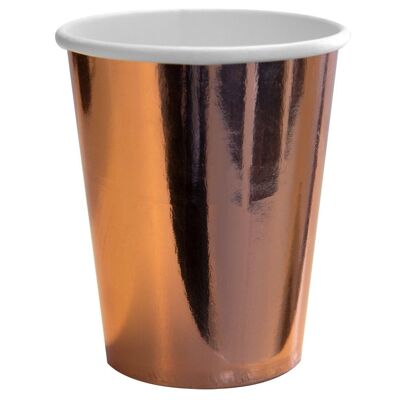 Rosé Gold Metallic Cups 250 ml - 8 pieces