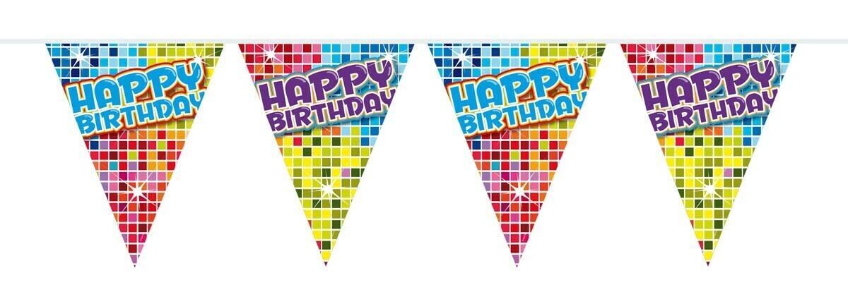 Bunting Happy Birthday Blocks - 6 metri