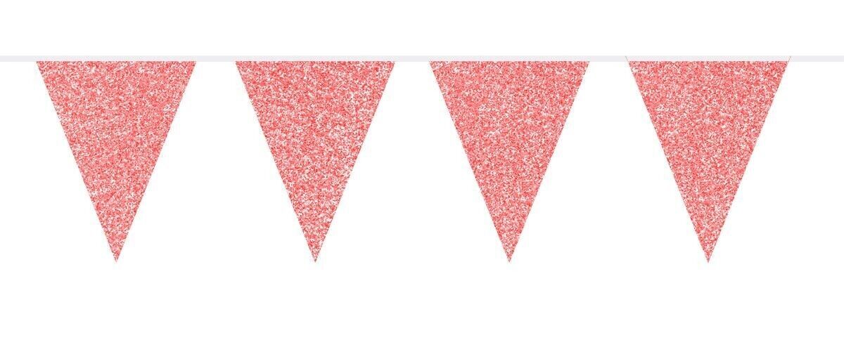 Red Glitter Bunting - 6 meters