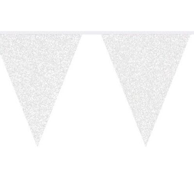 White Glitter Bunting - 6 meters