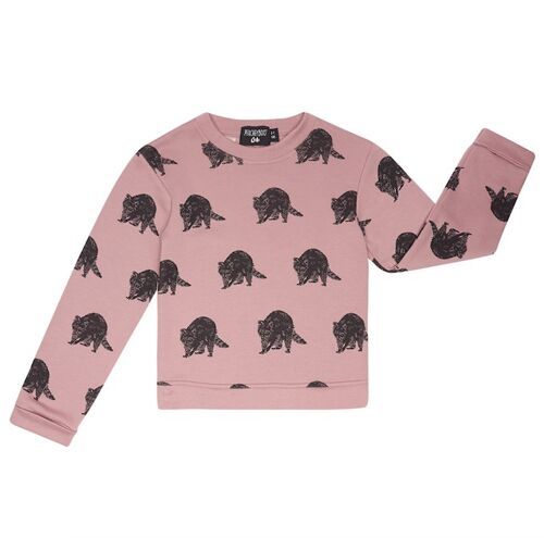 Plum Raccoon Print Sweater