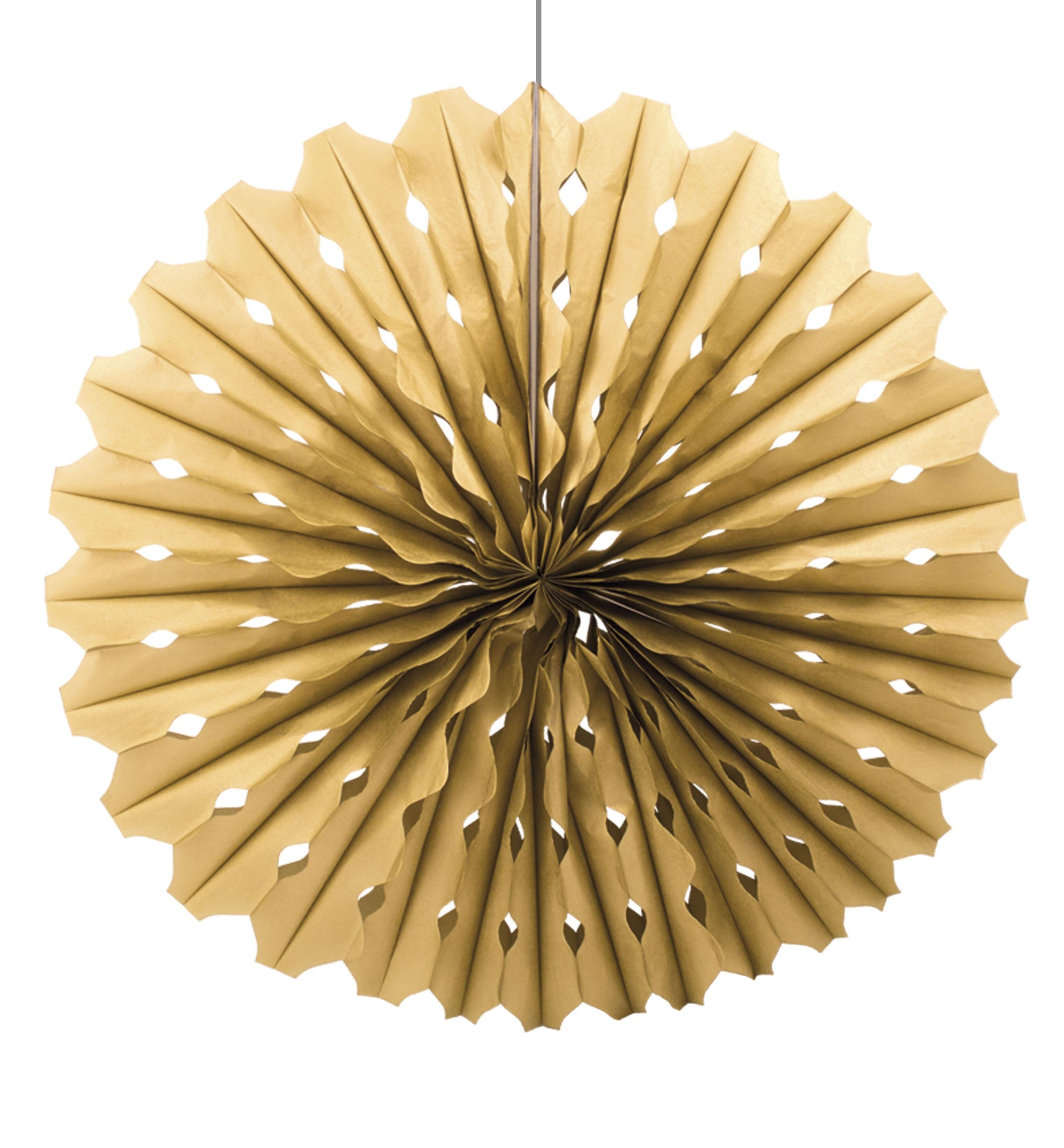 Abanico Panal Dorado - 45cm