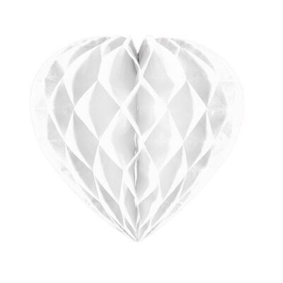 Coeur Nid d'Abeille Blanc - 30 cm