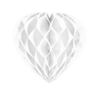 Coeur Nid d'Abeille Blanc - 30 cm 1