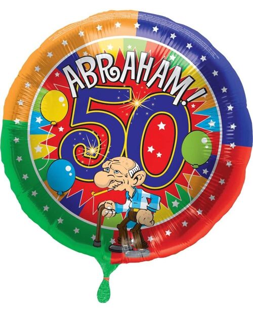 50 Jaar Abraham Knalfeest folieballon - 43cm