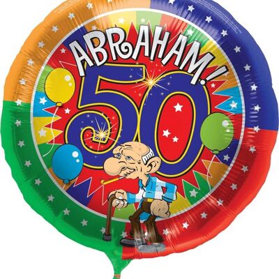 50 Jaar Abraham Knalfeest folieballon - 43cm