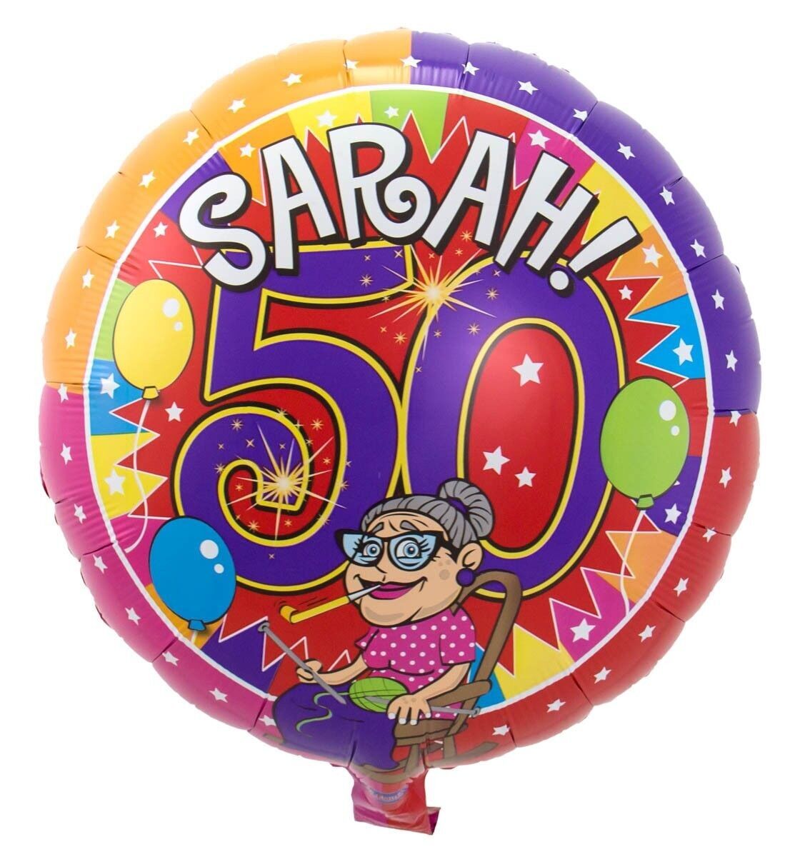 Palloncino foil per feste Sarah 50 anni - 43 cm