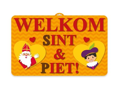 Sint en Piet Deurbord - 58x37cm