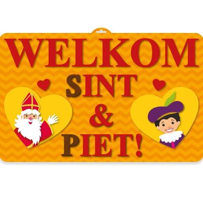 Sint und Piet Türschild - 58x37cm