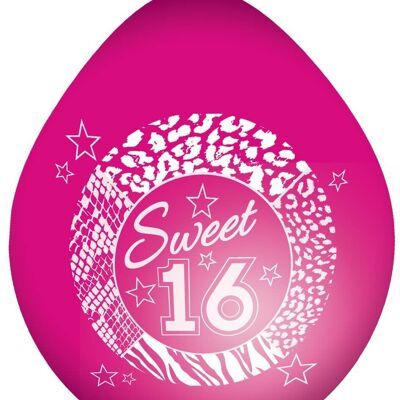 Süße 16 rosa Luftballons – Packung mit 8