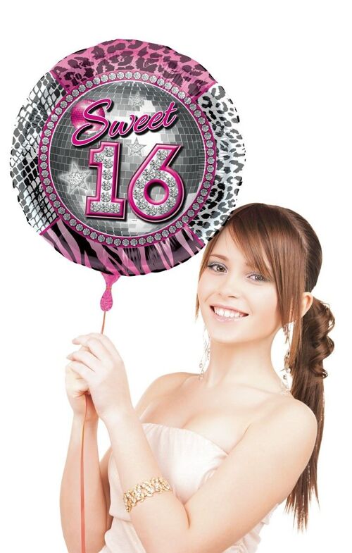 Sweet 16 Folieballon Onverpakt - 43 cm
