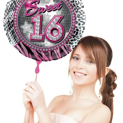 Sweet 16 Folienballon ausgepackt - 43 cm