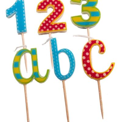 Ensemble de bougies ABC fête d'enfants