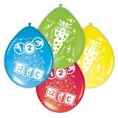 Children's party ABC Balloons Printed on one side - 8 pieces