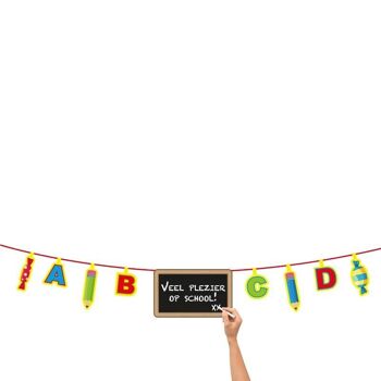 Fête d'enfants ABC Bunting avec tableau inscriptible - 4 mètres 2