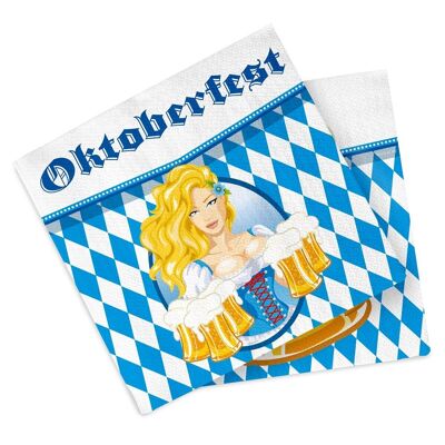 Oktober Bier Festival Bierpullen Servetten 33x33cm - 20 stuks