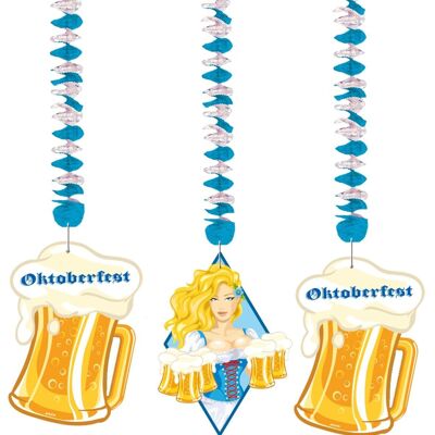 October Beer Festival Beer Mugs Hanging Decoration - 3 Pieces