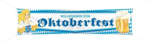 Oktober Bier Festival Bierpullen Spandoek - 180x40cm