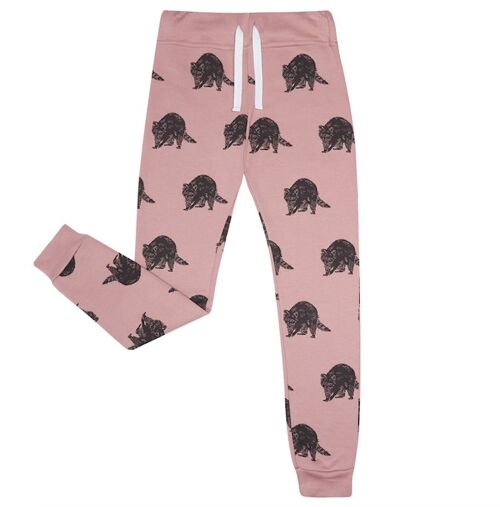 Plum Raccoon Print Sweatpants