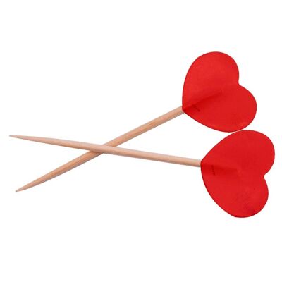 Picks red hearts - 50 pieces