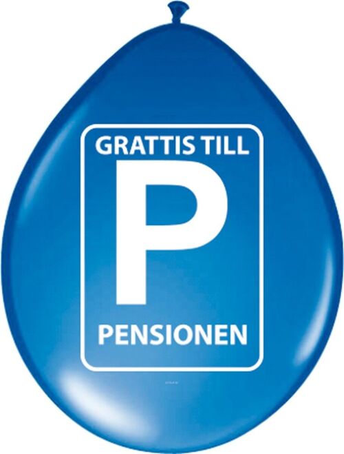 Pensioen Ballonnen 'Grattis Till Pensionen' - 8 stuks