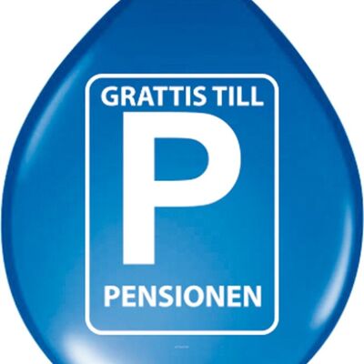 Palloncini per la pensione 'Grattis Till Retirement' - 8 pezzi