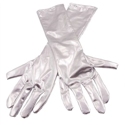 Gloves metallic silver