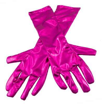 Guanti magenta metallizzato