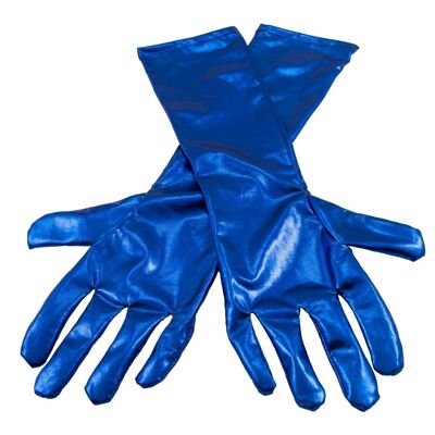 Guantes azul metalizado