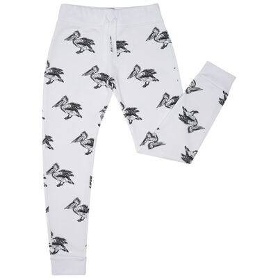 White Pelican Print Sweatpants