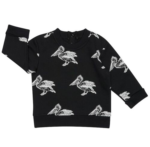 Black Pelican Print Sweater