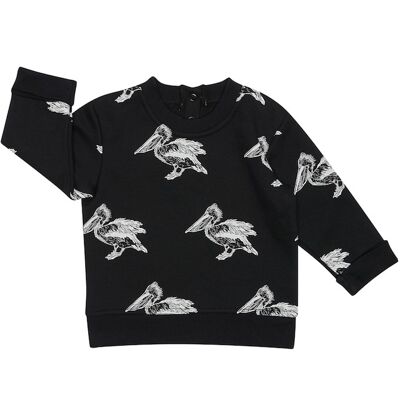 Black Pelican Print Sweater