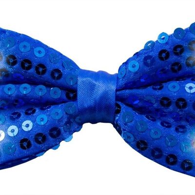 Glitter bow with LED metallic blue