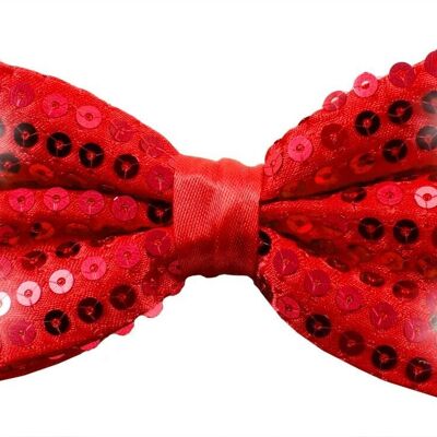 Glitter bow with LED metallic red