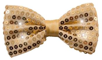 Noeud Papillon Pailleté avec LED Or Métallisé