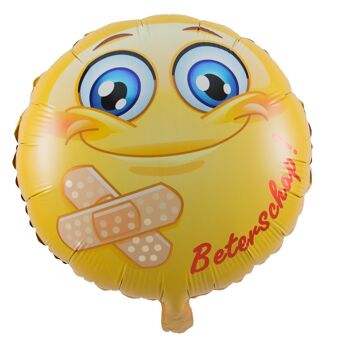 Smiley " Guéris bientôt !" Ballon aluminium - 45cm