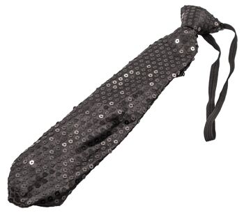 Cravate scintillante avec LED noir métallisé