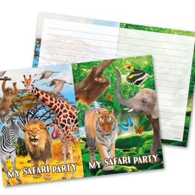 Invitaciones para fiesta Safari - Pack de 8