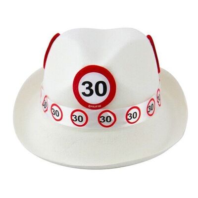 30 Years Road Sign Trilby Hat White