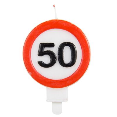 Candle 50 Years Road Sign