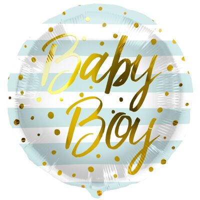 Palloncino Foil 'Baby Boy' Strisce Blu - 45cm