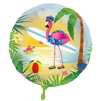 Ballon Aluminium Flamant Rose - 45cm