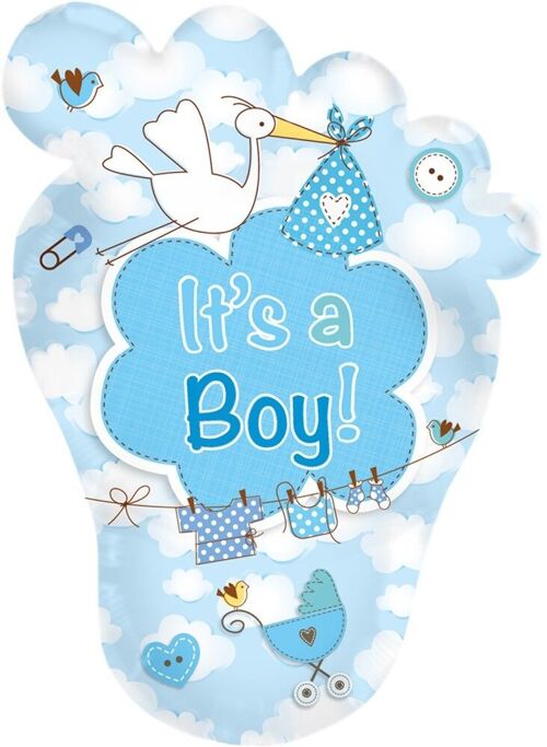 Babyvoetje It's a Boy! geboorteballon - 46x70cm